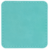 Teal with Black Engraving 2.5x2.5 Square Hat Patches - Laser Engraved Leatherette