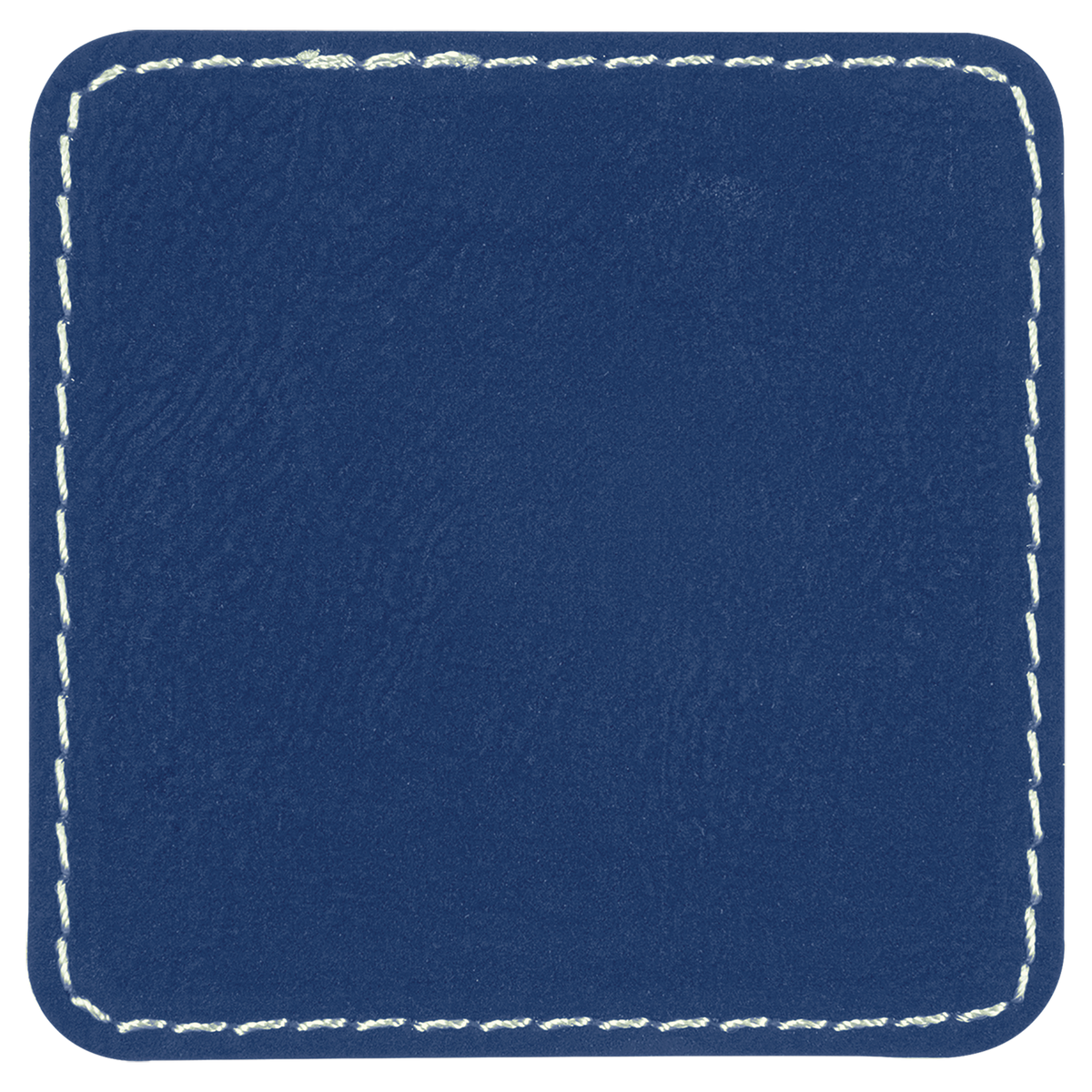 Blue with Silver Engraving 2.5x2.5 Square Hat Patches - Laser Engraved Leatherette