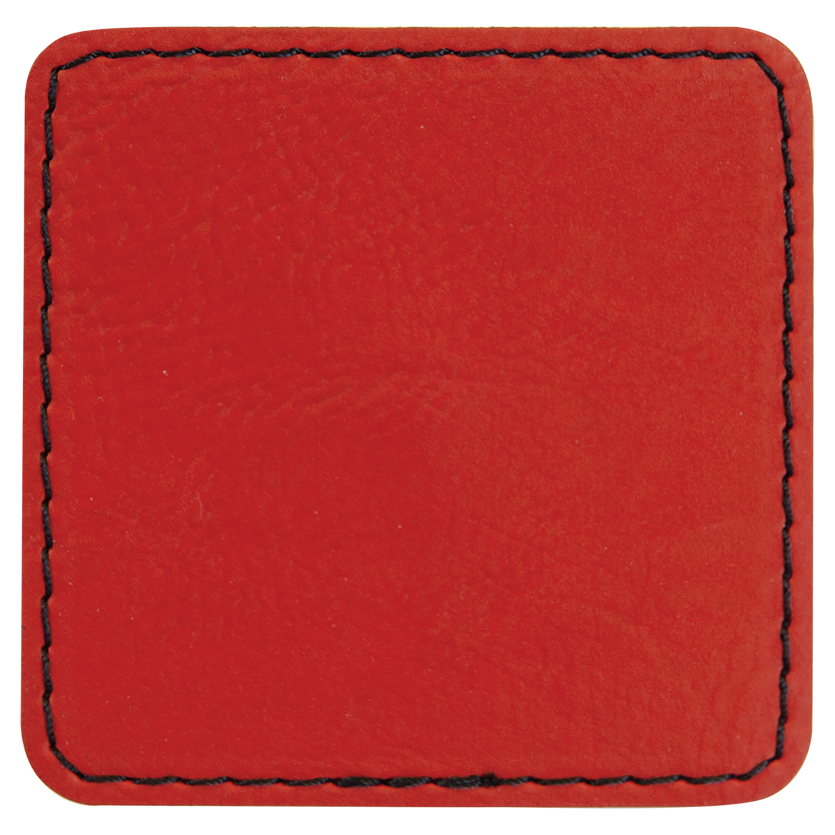 Red with Black Engraving 2.5x2.5 Square Hat Patches - Laser Engraved Leatherette
