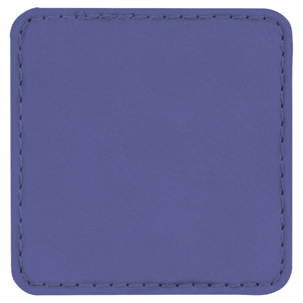 Purple with Black Engraving 2.5x2.5 Square Hat Patches - Laser Engraved Leatherette