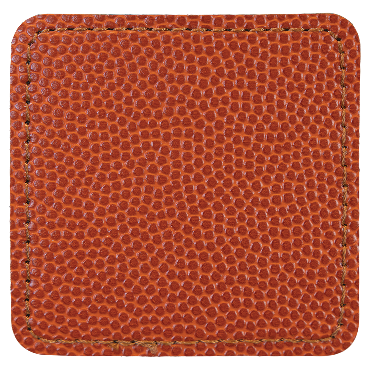 Basketball with Black Engraving 2.5x2.5 Square Hat Patches - Laser Engraved Leatherette
