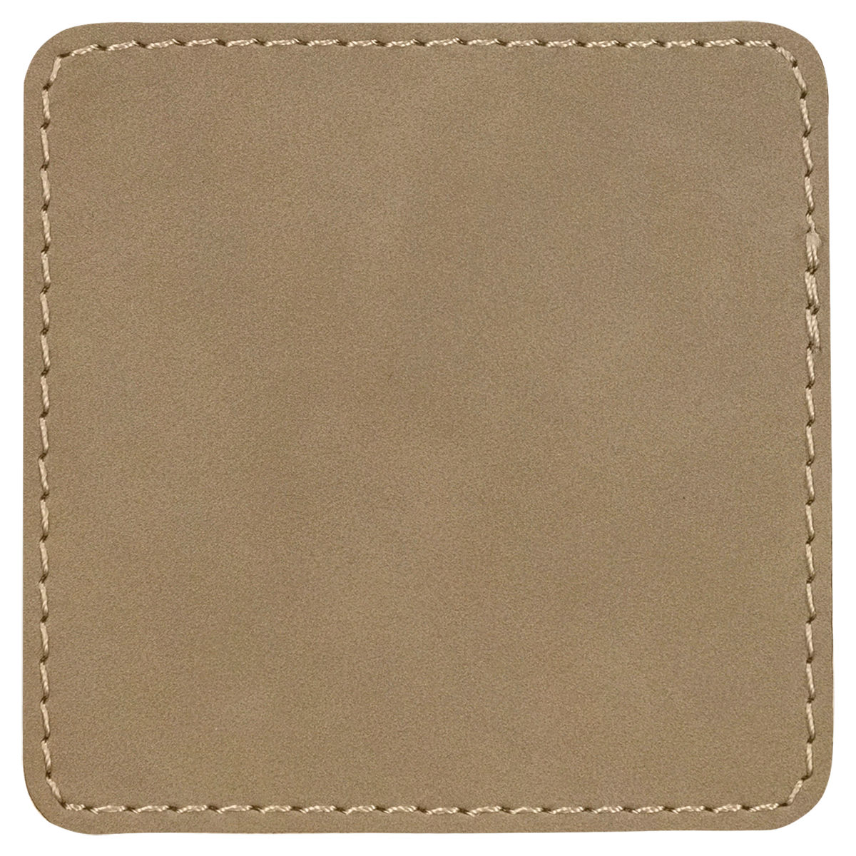 Light Brown with Black Engraving 2.5x2.5 Square Hat Patches - Laser Engraved Leatherette
