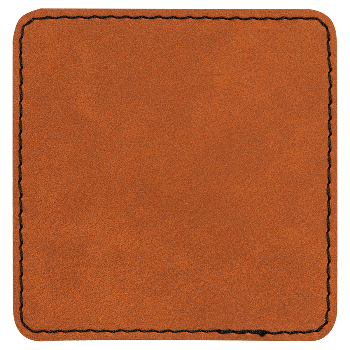 Rawhide with Black Engraving 2.5x2.5 Square Hat Patches - Laser Engraved Leatherette