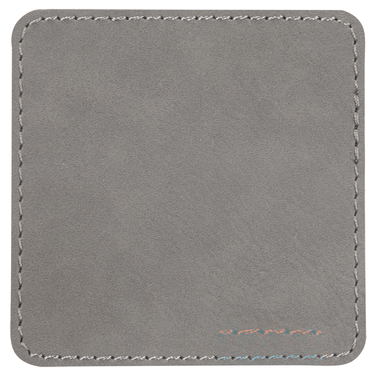 Gray with Black Engraving 2.5x2.5 Square Hat Patches - Laser Engraved Leatherette