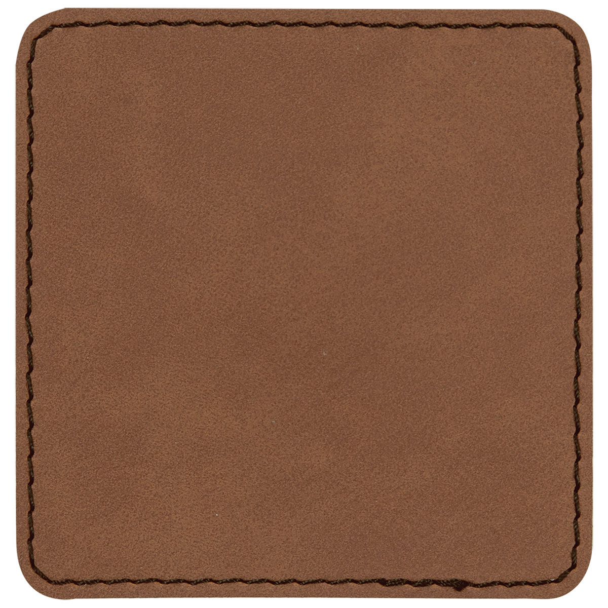 Dark Brown with Black Engraving 2.5x2.5 Square Hat Patches - Laser Engraved Leatherette