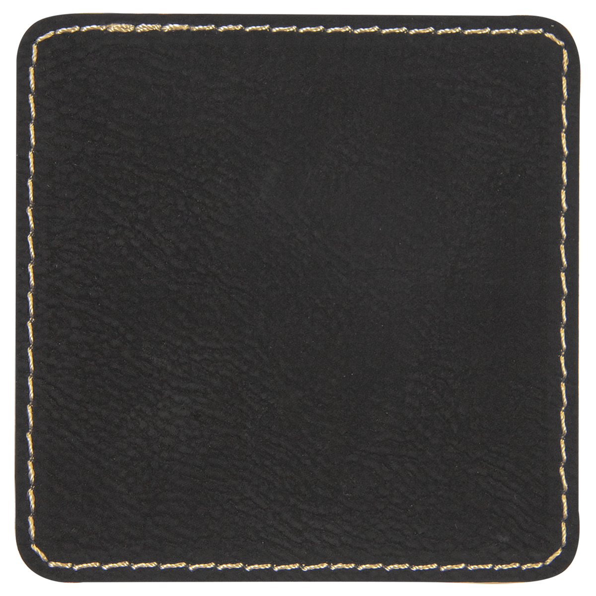 Black with Gold Engraving 2.5x2.5 Square Hat Patches - Laser Engraved Leatherette