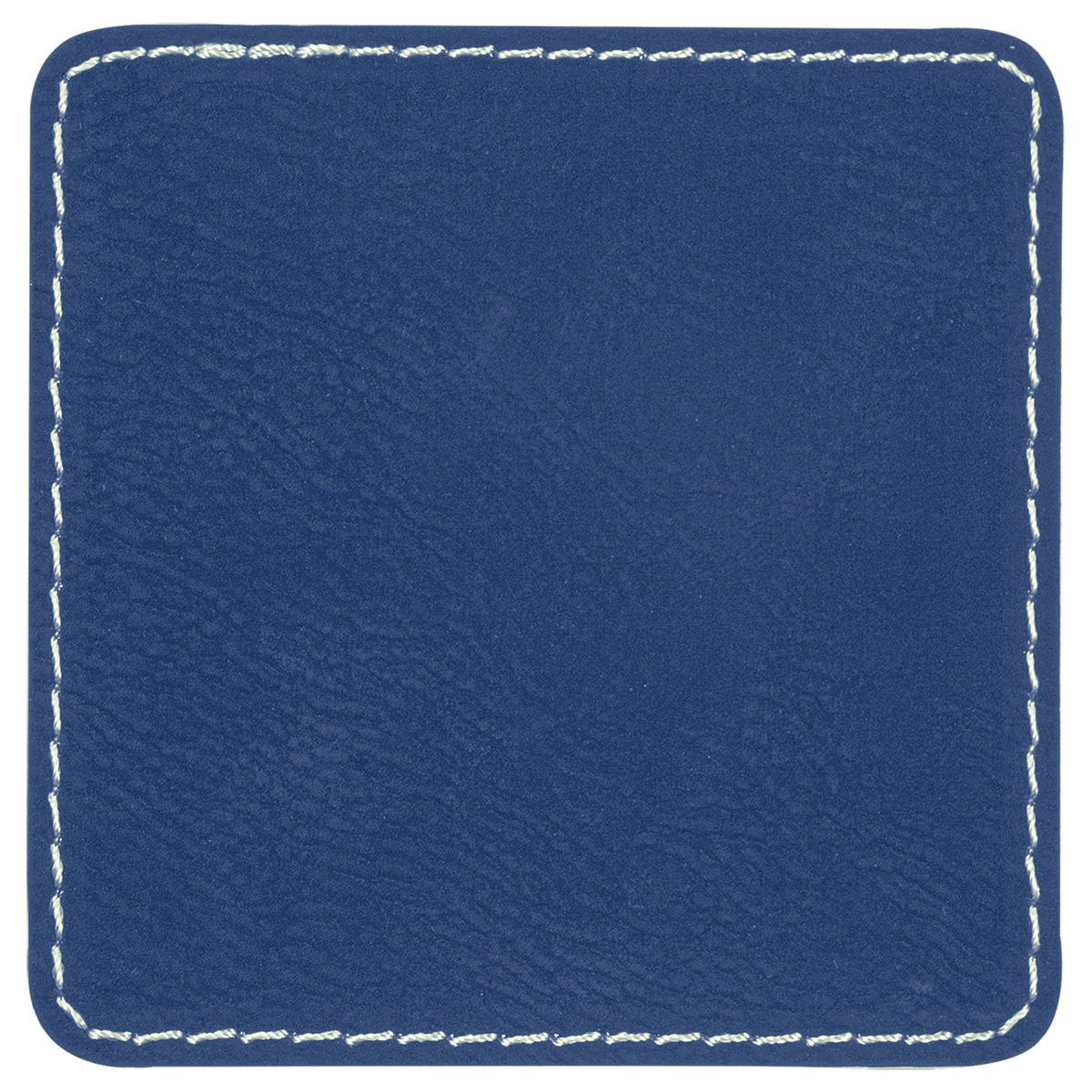Blue with Silver Engraving 2.5x2.5 Square Hat Patches - Laser Engraved Leatherette
