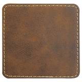 Rustic with Gold Engraving 2.5x2.5 Square Hat Patches - Laser Engraved Leatherette