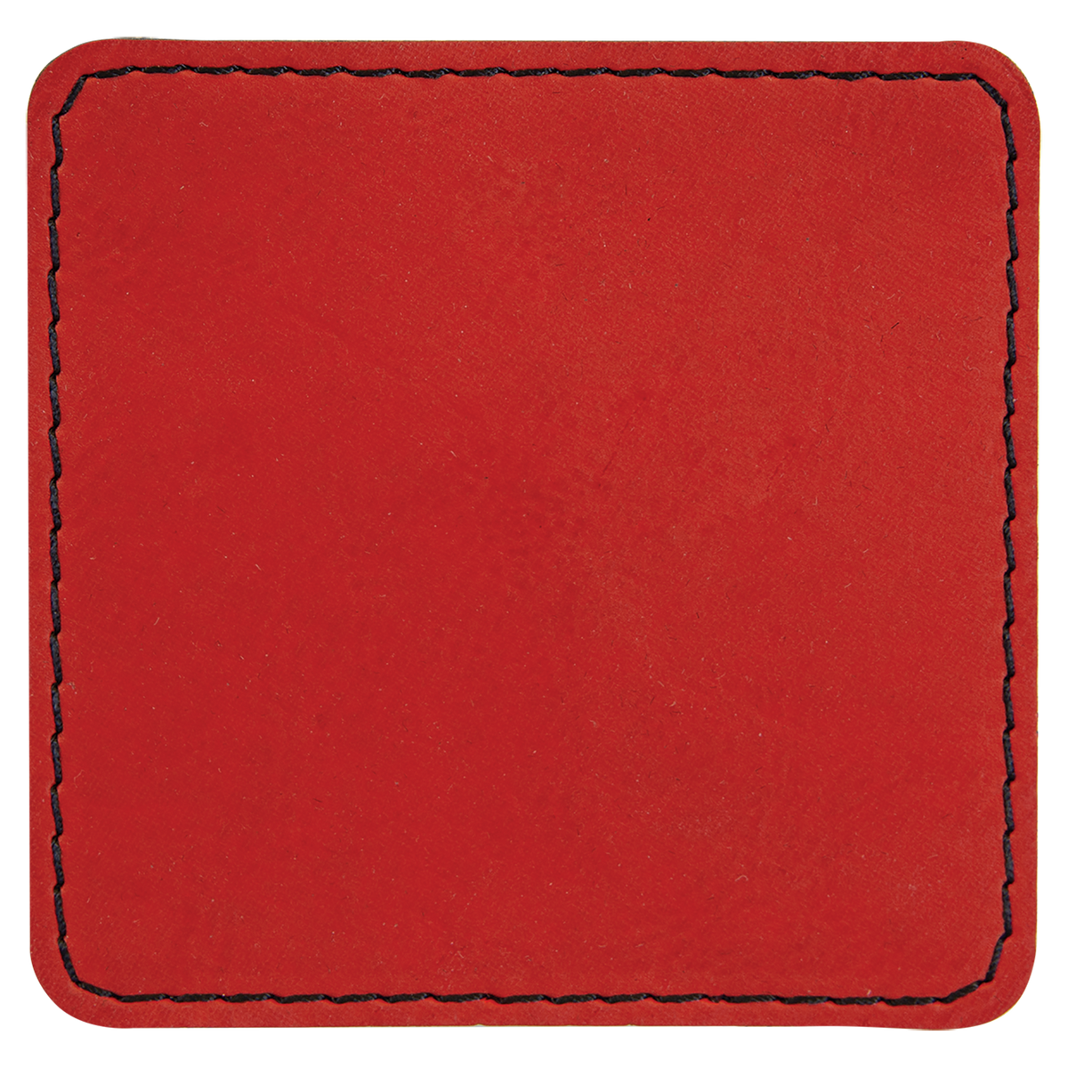 Red with Black Engraving 2.5x2.5 Square Hat Patches - Laser Engraved Leatherette