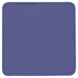 Purple with Black Engraving 2.5x2.5 Square Hat Patches - Laser Engraved Leatherette