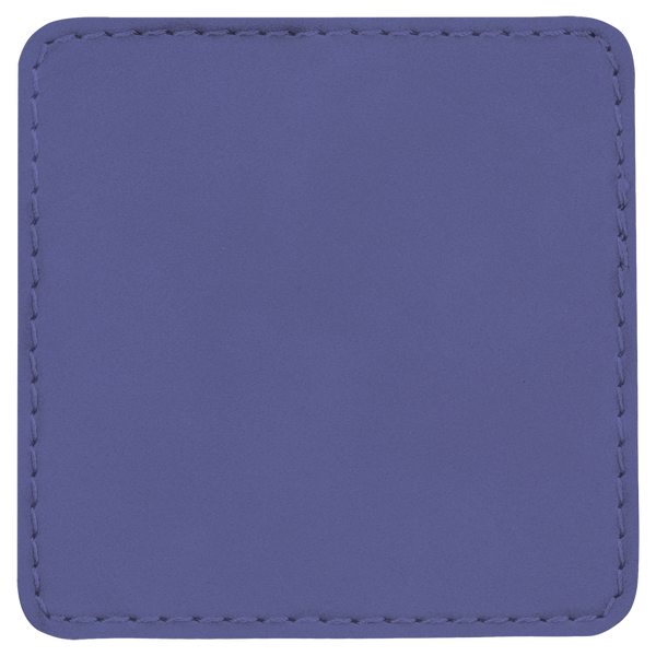 Purple with Black Engraving 2.5x2.5 Square Hat Patches - Laser Engraved Leatherette