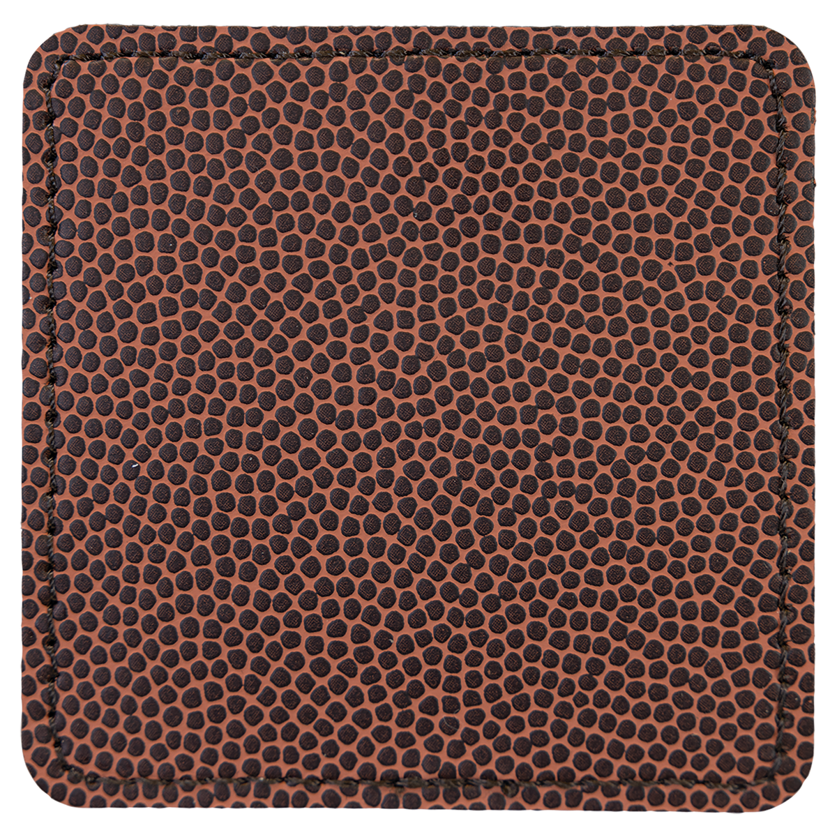 Football with Black Engraving 2.5x2.5 Square Hat Patches - Laser Engraved Leatherette