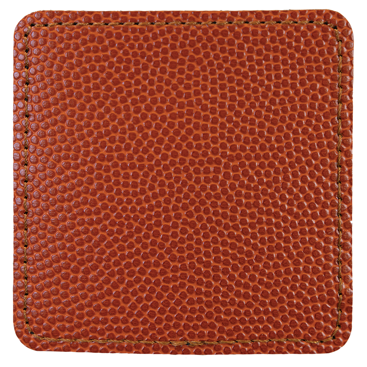 Basketball with Black Engraving 2.5x2.5 Square Hat Patches - Laser Engraved Leatherette
