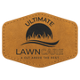 A Light Brown Hex Patch Adhesive - Laserable Leatherette Creekside Collection 3 1/2" x 2 1/2"