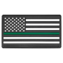 A 1 3/4" x 3 1/4" Line American Flag PVC Patch representing support for the military - Adhesive included