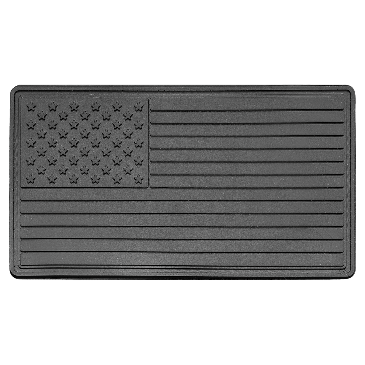 A 1 3/4" x 3 1/4" American Flag PVC Patch representing various causes - Adhesive included
