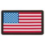 A 1 1/4" x 2" American Flag PVC Patch Adhesive