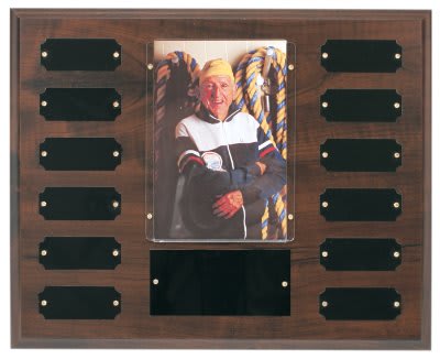 Picture Perpetual Plaque - Cherry Finish with Photo Holder - LyteWork - 4x6 Photo Holder