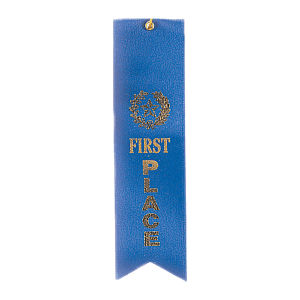 1st Place Carded Ribbon With String - Custom Award Ribbon