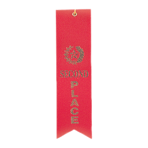 2nd Place Carded Ribbon With String - Custom Award Ribbon
