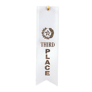 3rd Place Carded Ribbon With String - Custom Award Ribbon