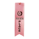 4th Place Carded Ribbon With String - Custom Award Ribbon