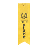 5th Place Carded Ribbon With String - Custom Award Ribbon