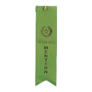 Honorable Mention Carded Ribbon With String - Custom Award Ribbon