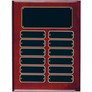 12 Genuine Walnut Completed Perpetual Plaque - Custom Engraved Plaque