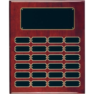24 Genuine Walnut Completed Perpetual Plaque - Custom Engraved Plaque