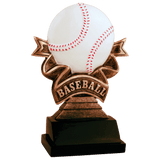 Baseball Ribbon Resin Trophy - Custom Engraved Award