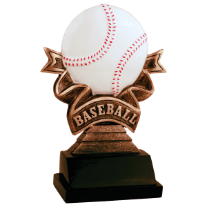 Baseball Ribbon Resin Trophy - Custom Engraved Award