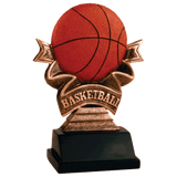 Basketball Ribbon Resin Trophy - Custom Engraved Award