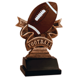 Football Ribbon Resin Trophy - Custom Engraved Award