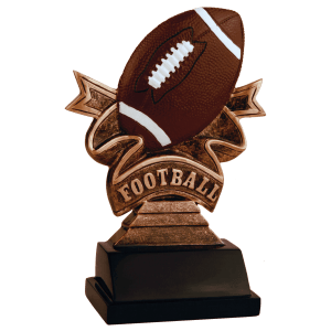 Football Ribbon Resin Trophy - Custom Engraved Award