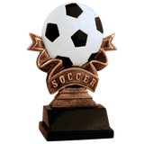 Soccer Ribbon Resin Trophy - Custom Engraved Award