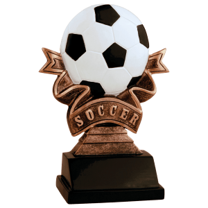 Soccer Ribbon Resin Trophy - Custom Engraved Award