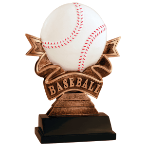 Baseball Ribbon Resin Trophy - Custom Engraved Award