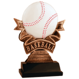 Baseball Ribbon Resin Trophy - Custom Engraved Award