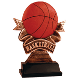Basketball Ribbon Resin Trophy - Custom Engraved Award