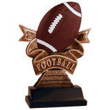 Football Ribbon Resin Trophy - Custom Engraved Award
