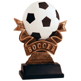 Soccer Ribbon Resin Trophy - Custom Engraved Award