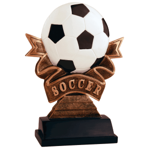 Soccer Ribbon Resin Trophy - Custom Engraved Award