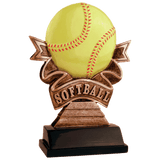Softball Ribbon Resin Trophy - Custom Engraved Award