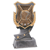 Baseball/Softball Shield Award Resin Trophy - Custom Engraved Award