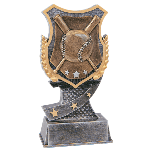 Baseball/Softball Shield Award Resin Trophy - Custom Engraved Award