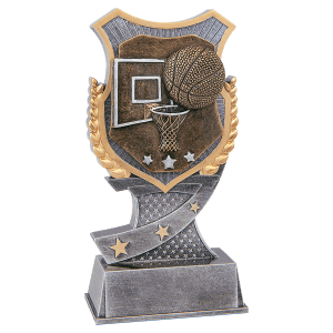 Basketball Shield Award Resin Trophy - Custom Engraved Award