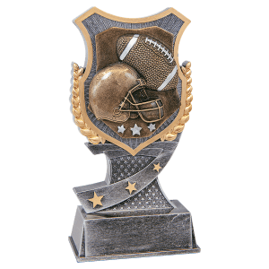 Football Shield Award Resin Trophy - Custom Engraved Award