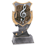 Music Shield Award Resin Trophy - Custom Engraved Award
