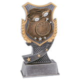 Swimming Shield Award Resin Trophy - Custom Engraved Award
